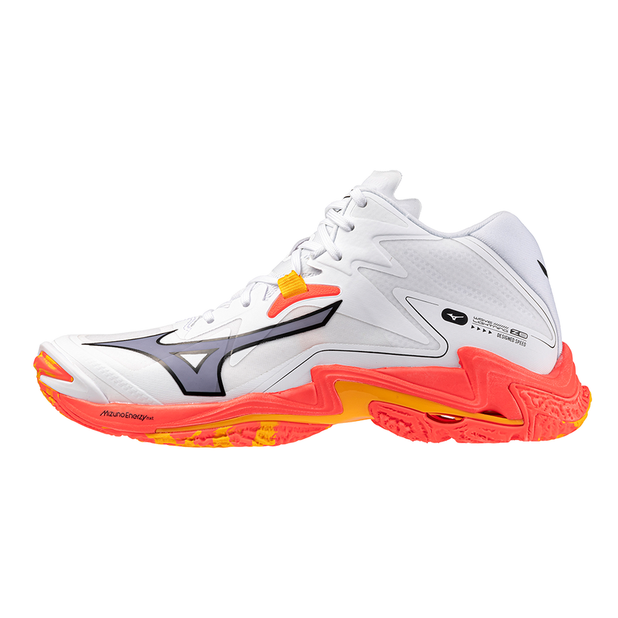 Mizuno WAVE LIGHTNING Z8 MID White/Fiery Coral 2/Citrus